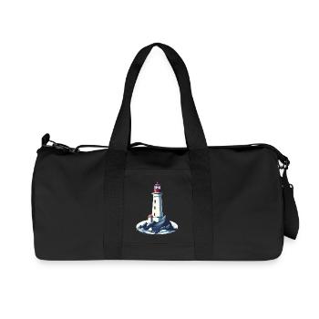 Leuchtturm auf felsiger Küste - Recycelte Canvas-Sporttasche von Stanley/Stella - Schwarz - Vorne