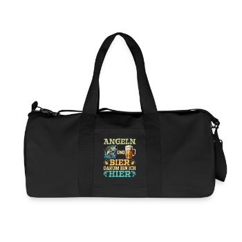 Futur papa PÊCHE ET BIÈRE C'EST POURQUOI JE SUIS ICI - Sac de sport en toile recyclée Stanley/Stella - noir - Devant