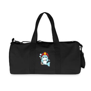 Dolphin fireman fire hose fire department - Recycled Canvas Sports Bag by Stanley/Stella - black - Front