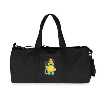 Schildkröte Feuerwehrmann Feuerwehr - Recycelte Canvas-Sporttasche von Stanley/Stella - Schwarz - Vorne
