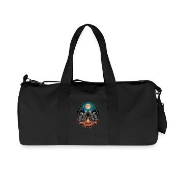 Skeleton Camper Hiker Bonfire Halloween Camping - Recycelte Canvas-Sporttasche von Stanley/Stella - Schwarz - Vorne