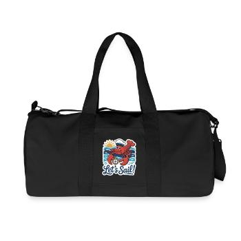 Hummer-Seemann mit Kompass-Illustration - Recycelte Canvas-Sporttasche von Stanley/Stella - Schwarz - Vorne