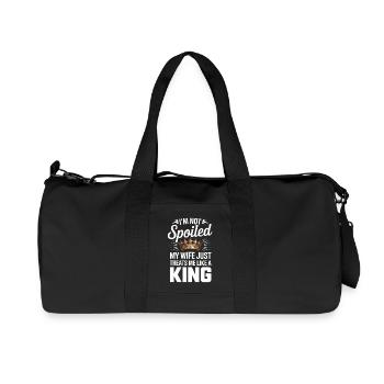 Not Spoiled My Wife Treats Like A King - Recycled Canvas Sports Bag by Stanley/Stella - black - Front