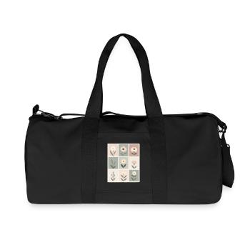 Floral patterns in soft pastel colors - Recycled Canvas Sports Bag by Stanley/Stella - black - Front