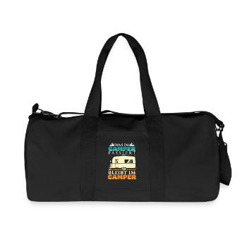 Camper Camping Wohnwagen Spruch - Recycelte Canvas-Sporttasche von Stanley/Stella - Schwarz - Vorne