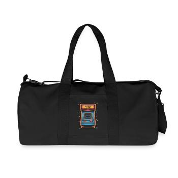Insérer une pièce de monnaie dans une salle de jeux d'arcade rétro Pixel - Sac de sport en toile recyclée Stanley/Stella - noir - Devant