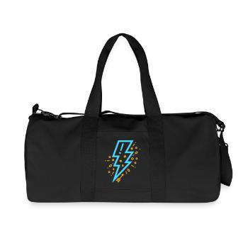 Un éclair au style jeune et vigoureux - Sac de sport en toile recyclée Stanley/Stella - noir - Devant