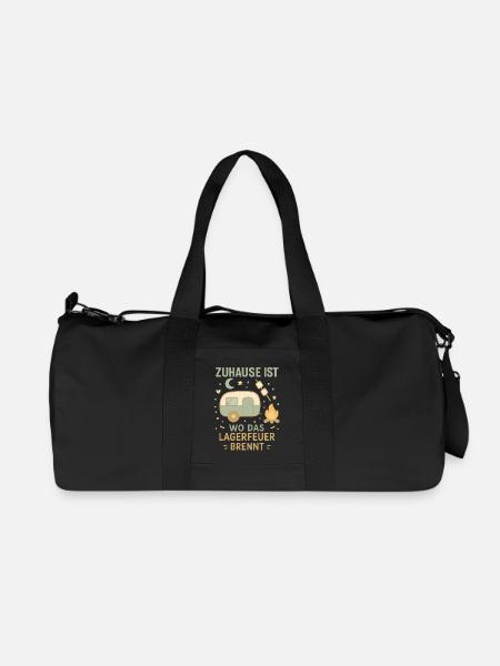 Zuhause Ist Wo Das Lagerfeuer Brennt Camper - Recycelte Canvas-Sporttasche von Stanley/Stella - Schwarz