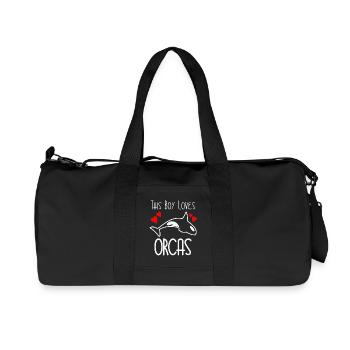 This Boy Loves Orcas - Recycelte Canvas-Sporttasche von Stanley/Stella - Schwarz - Vorne