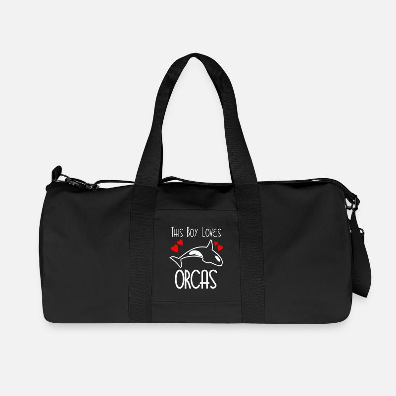 This Boy Loves Orcas - Recycelte Canvas-Sporttasche von Stanley/Stella - Schwarz