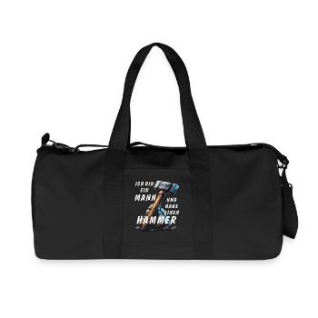 I'M A MAN AND I'VE GOT A HAMMER - Recycled Canvas Sports Bag by Stanley/Stella - black - Front