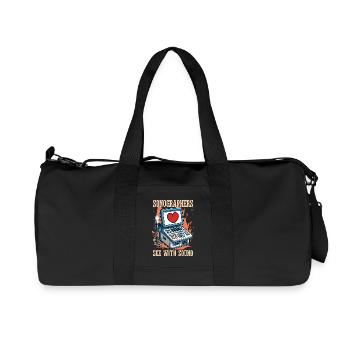 Sonographers See With Sound Ultrasound Technician - Recycelte Canvas-Sporttasche von Stanley/Stella - Schwarz - Vorne