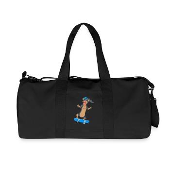 T-shirt de skateboard teckel - Sac de sport en toile recyclée Stanley/Stella - noir - Devant