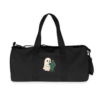Playful ghost with cactus design - Recycled Canvas Sports Bag by Stanley/Stella - black - Front