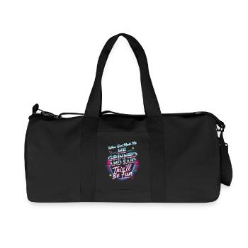 Als Gott mich Schuf Grinste Er Lustiger Retro - Recycelte Canvas-Sporttasche von Stanley/Stella - Schwarz - Vorne