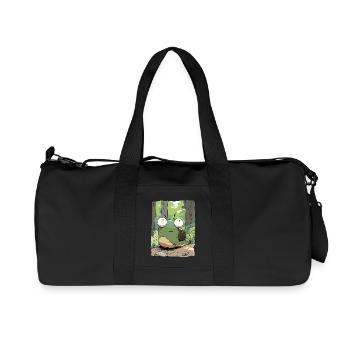 Cartoon snail with big eyes in the forest - Recycled Canvas Sports Bag by Stanley/Stella - black - Front