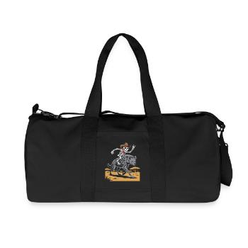 Skelett auf Hyäne im Wildwest-Stil - Recycelte Canvas-Sporttasche von Stanley/Stella - Schwarz - Vorne