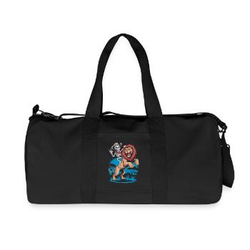 Lions and Skeleton Adventure Design - Recycled Canvas Sports Bag by Stanley/Stella - black - Front