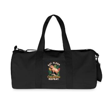 Funny aesthetic Kawaii Capybara - Recycled Canvas Sports Bag by Stanley/Stella - black - Front