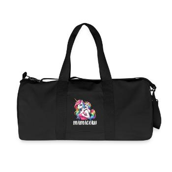 Mamacorn Mama Licorne Mère Dames Look assorti - Sac de sport en toile recyclée Stanley/Stella - noir - Devant