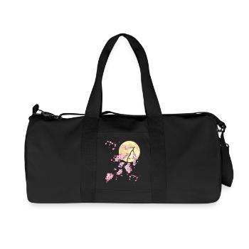 Full Moon with Cherry Blossom - Recycled Canvas Sports Bag by Stanley/Stella - black - Front