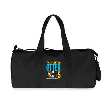 Cette loutre a 5 ans - Motif d’anniversaire mignon - Sac de sport en toile recyclée Stanley/Stella - noir - Devant