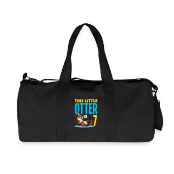 Cette loutre a 7 ans - Motif d’anniversaire mignon - Sac de sport en toile recyclée Stanley/Stella - noir - Devant