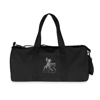 Skelett Rodeo auf Bär - Recycelte Canvas-Sporttasche von Stanley/Stella - Schwarz - Vorne