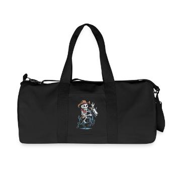 Squelette cow-boy sur chèvre - Sac de sport en toile recyclée Stanley/Stella - noir - Devant