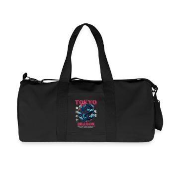 Japanese Dragon - Asian Tokyo Motif - Recycled Canvas Sports Bag by Stanley/Stella - black - Front