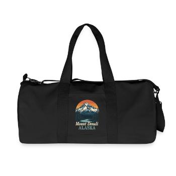 Mount Denali Alaska Retro Landscape - Recycled Canvas Sports Bag by Stanley/Stella - black - Front