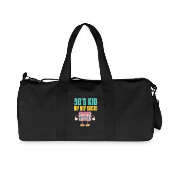 Raised on 90s Beats Retro Old Music Lover - Recycelte Canvas-Sporttasche von Stanley/Stella - Schwarz - Vorne
