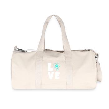 Tierliebe Logo mit Pfotenherz - Recycelte Canvas-Sporttasche von Stanley/Stella - Naturweiß - Vorne