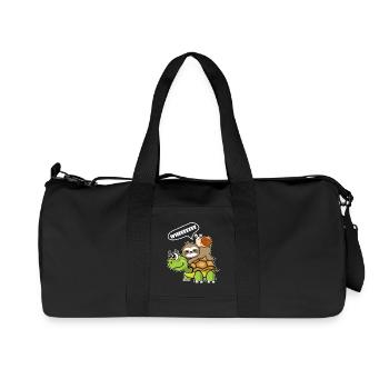 Luiaard schildpad slakken motief dierenliefhebber - Sac de sport en toile recyclée Stanley/Stella - noir - Devant