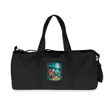 Bigfoot au feu de camp avec extraterrestre - Sac de sport en toile recyclée Stanley/Stella - noir - Devant