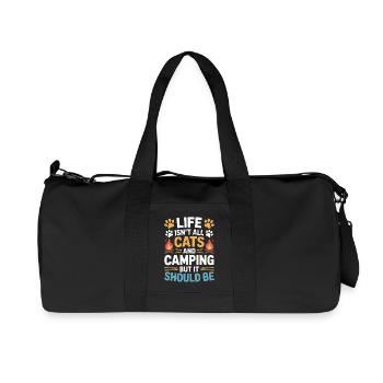 Camping Saying Cats Funny Camping Gift - Recycled Canvas Sports Bag by Stanley/Stella - black - Front