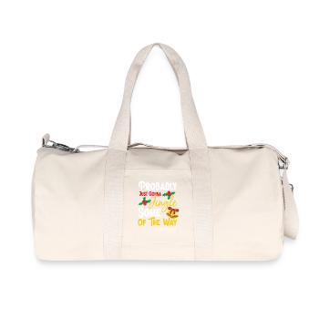 Witziges Weihnachtsdesign Jingle Some Of The Way - Recycelte Canvas-Sporttasche von Stanley/Stella - Naturweiß - Vorne