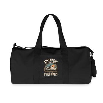 Aventure Paysage de montagne Motif rétro - Sac de sport en toile recyclée Stanley/Stella - noir - Devant