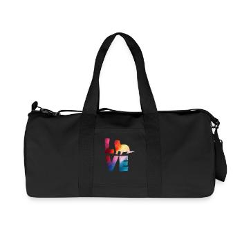 Seeotter Cartoon Bunte Liebe - Recycelte Canvas-Sporttasche von Stanley/Stella - Schwarz - Vorne