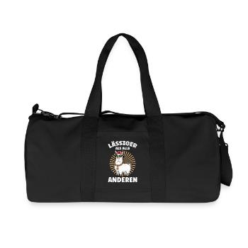 Alpaka LÄSSIGER ALS ALLE ANDEREN Lama Lustiges - Recycelte Canvas-Sporttasche von Stanley/Stella - Schwarz - Vorne