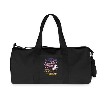 Schwindlig Glitzerndes Fürzchaos breitet sich aus - Recycelte Canvas-Sporttasche von Stanley/Stella - Schwarz - Vorne