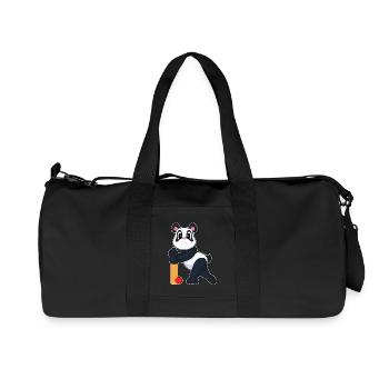 Panda Cricket Cricketschläger - Recycelte Canvas-Sporttasche von Stanley/Stella - Schwarz - Vorne