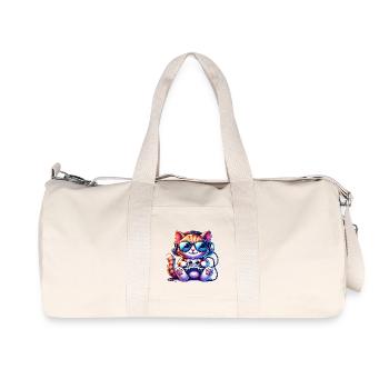 Jeux de chat - Sac de sport en toile recyclée Stanley/Stella - blanc naturel - Devant