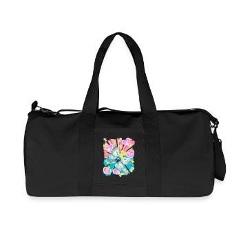 Rétro papillon coeurs printemps insecte - Sac de sport en toile recyclée Stanley/Stella - noir - Devant