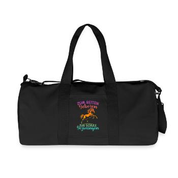 Zum Reiten Geboren Zur Schule Gezwungen - Recycelte Canvas-Sporttasche von Stanley/Stella - Schwarz - Vorne