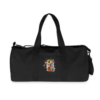 PopArt Dog Portrait Color Explosion - Recycled Canvas Sports Bag by Stanley/Stella - black - Front
