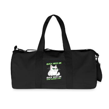 Guck Mich An Ganz Anderes Level Katzen - Recycelte Canvas-Sporttasche von Stanley/Stella - Schwarz - Vorne