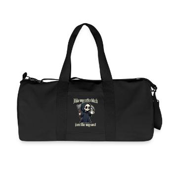 Ich mag meinen Kaffee schwarz, genau wie meine Seele - Recycelte Canvas-Sporttasche von Stanley/Stella - Schwarz - Vorne
