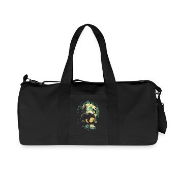 Retro Outdoor Wilderness Bear Trees - Recycled Canvas Sports Bag by Stanley/Stella - black - Front