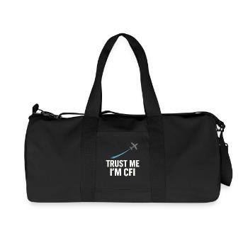 Flight Instructor Cfi Pilot Aviation Instructor - Recycled Canvas Sports Bag by Stanley/Stella - black - Front